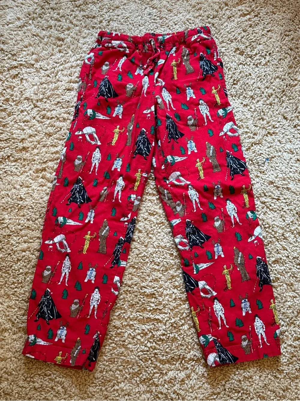 Hanna Andersson Adult Star Wars Holiday Flannel Pajama Set Red XXS Pants & Shirt